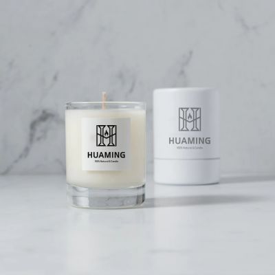 White Glass Scented Candle Gift Set 210g