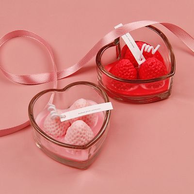 Cute Strawberry Art Scented Candle 80g