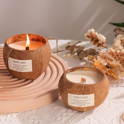 Wood Wick Coconut Shell Scented Candle 300g