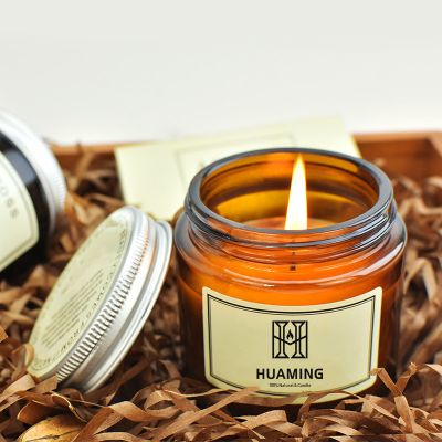 Amber Glass Scented Candle  100g