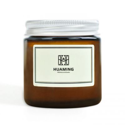 Amber Glass Scented Candle with Lid100g