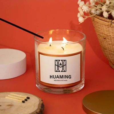 3 Wick Glass Scented Candle with Lid 230g