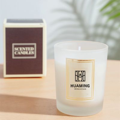 White Frosted Glass Aroma Candle 230g