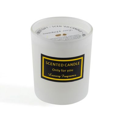 White Glass Scented Candle With Lid 160g