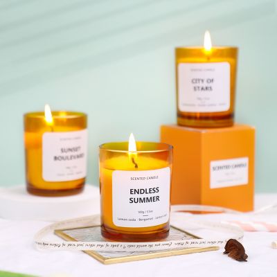 Orange Glass Scented Candle 100g