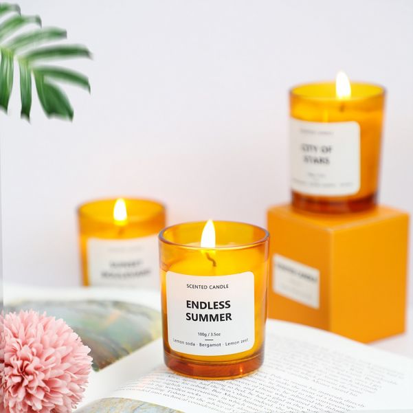 Orange Glass Scented Candle 100g