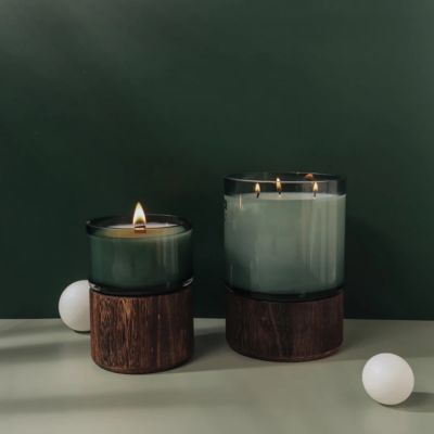 Scented Candle with Wood Holder 400g