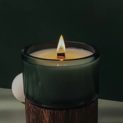 Scented Candle with Wood Holder 400g