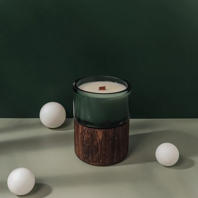 Scented Candle with Wood Holder 400g