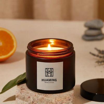 Brown Glass Scented Candle 100g
