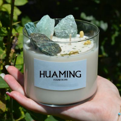 3 Wick Scented Candle with Crystal 260g