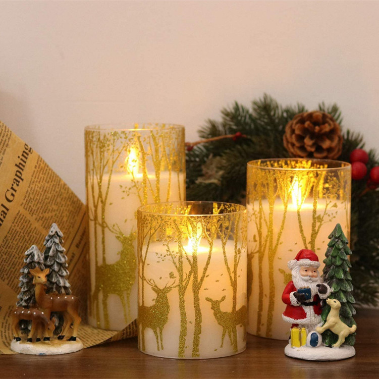 Christmas Deer LED Candle Set