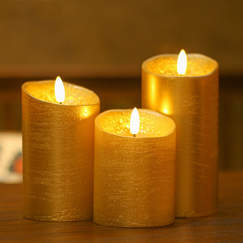 Gold LED Candle Set