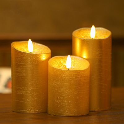 Gold LED Candle Set