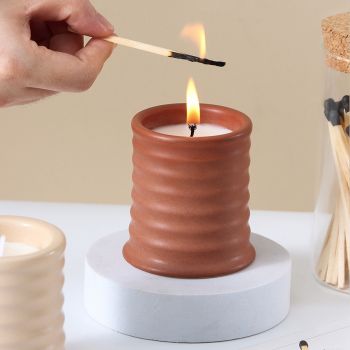 Striped Ceramic Scented Candle 80g
