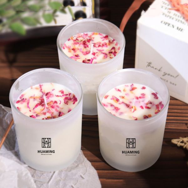 Flowers Scented Candle with Wooden Lid 200g