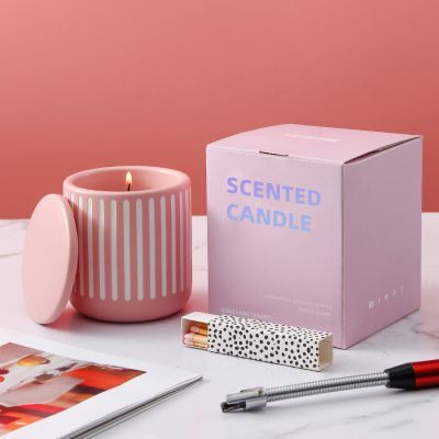 Pink Ceramic Scented Candle 180g