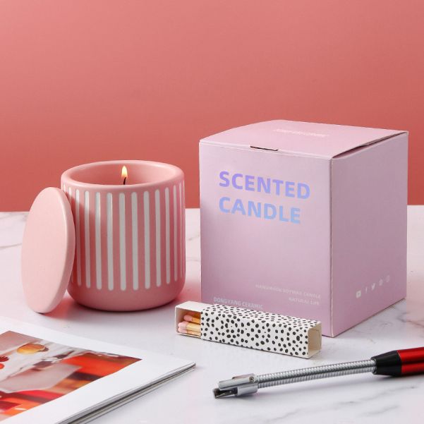 Pink Ceramic Scented Candle 180g