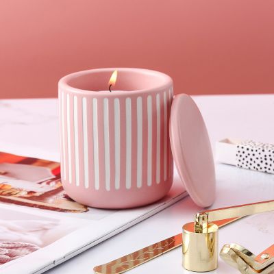 Pink Ceramic Scented Candle 180g