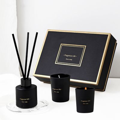 Black Reed Diffuser and Candle Gift 60g/50ml