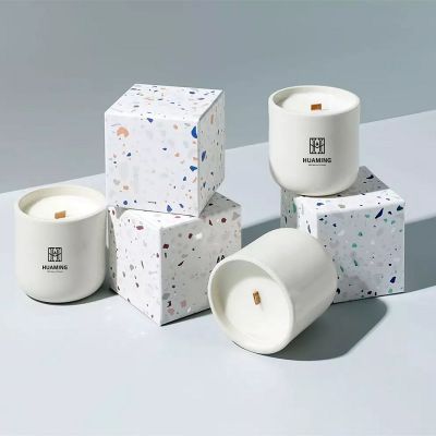 Ceramic Wooden Scented Candles 240g