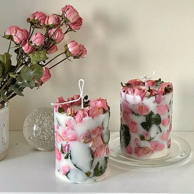 Rose Pillar Scented Candle