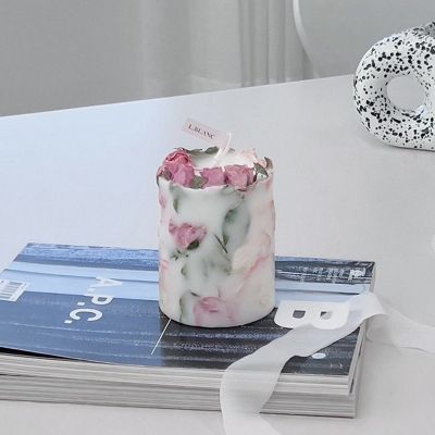 Rose Pillar Scented Candle