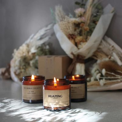 Three Pack Amber Scented Candles 80g