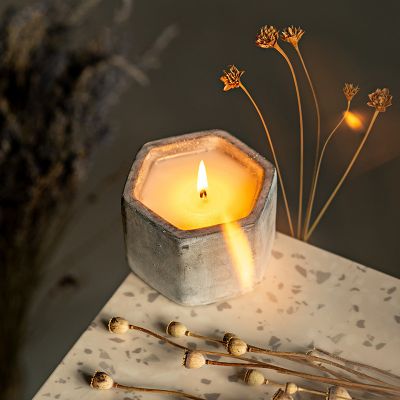 Hexagonal Cement Scented Candle 200g