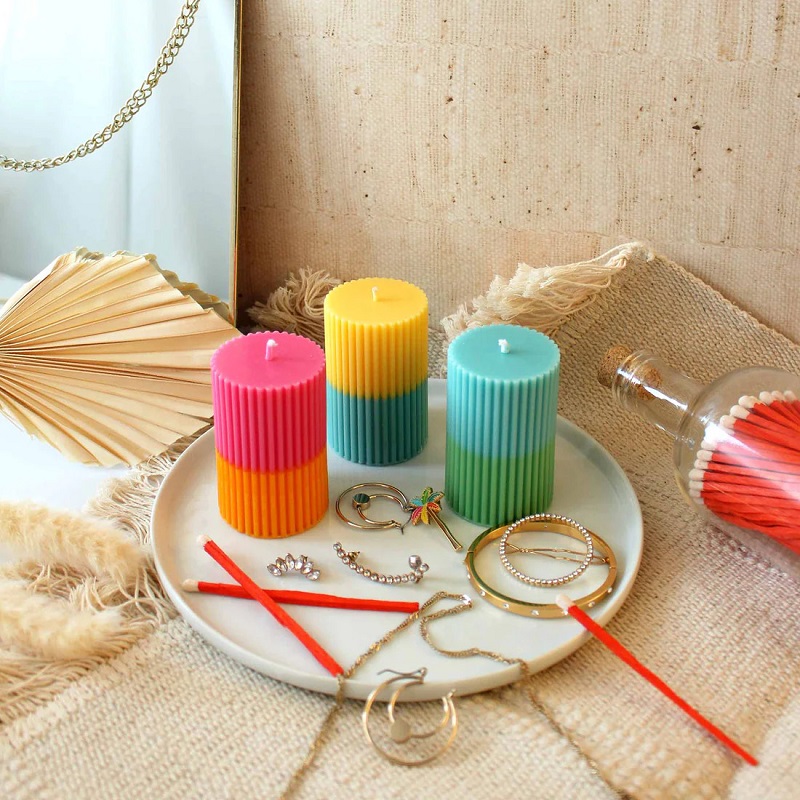 Color Layering Pillar Candles