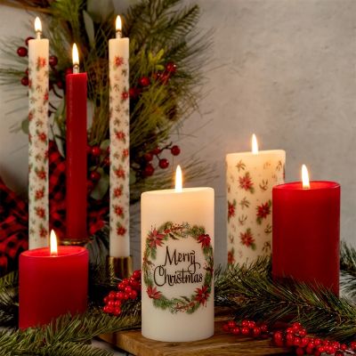 Christmas Rings Pillar Candle