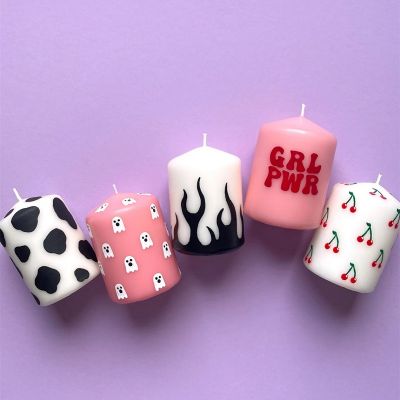 Halloween Ghost Pillar Candles