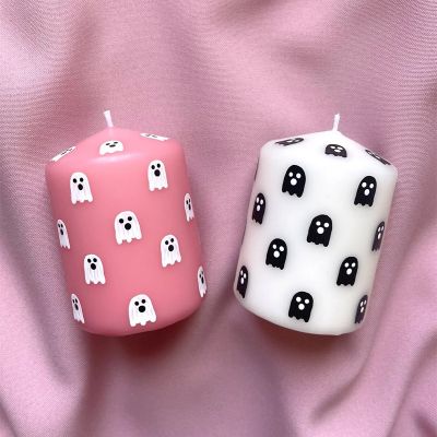 Halloween Ghost Pillar Candles