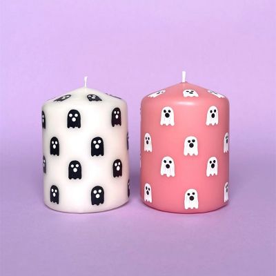 Halloween Ghost Pillar Candles