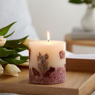 Real Flower Pillar Candles