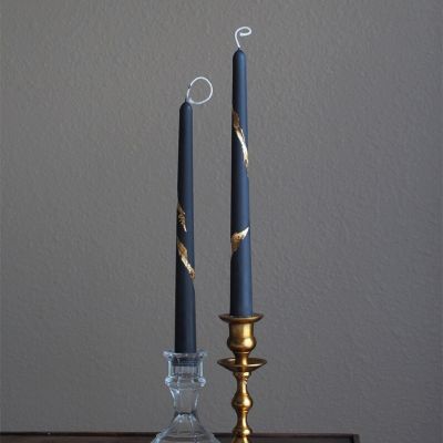 Gold-rimmed Taper Candle