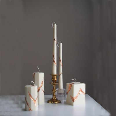 Gold-rimmed Taper Candle