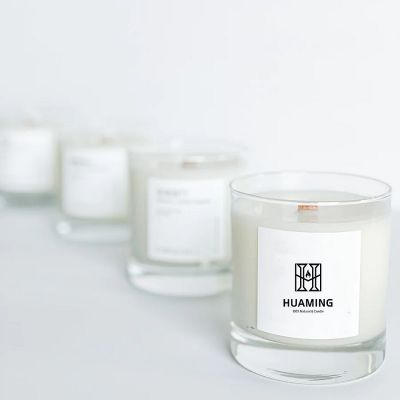 Glass Wooden Scented Candle 180g