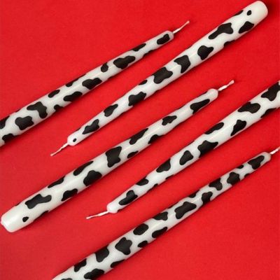 Cow Print Taper Candles