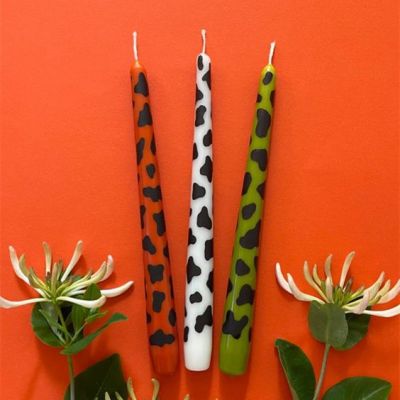 Cow Print Taper Candles