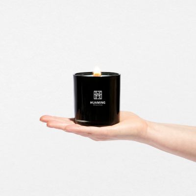 Glossy Black Wood Scented Candles 200g