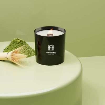 Glossy Black Wood Scented Candles 200g