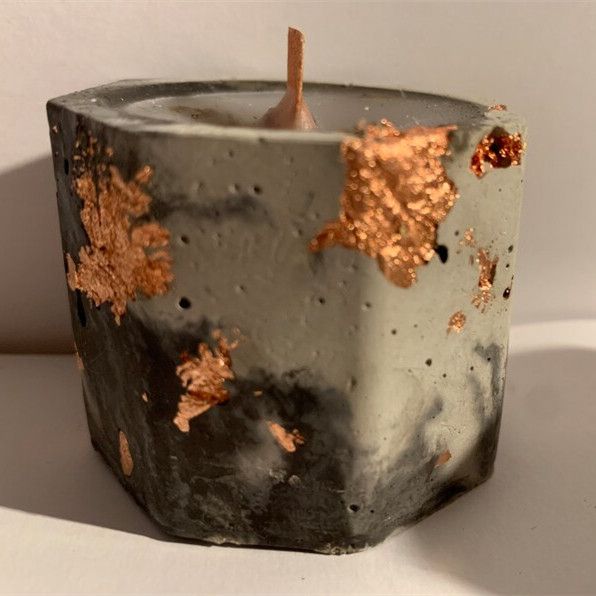 Golden Hexagon Concrete Scented Candles 150g