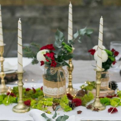 Golden Decor Ivory Taper Candles