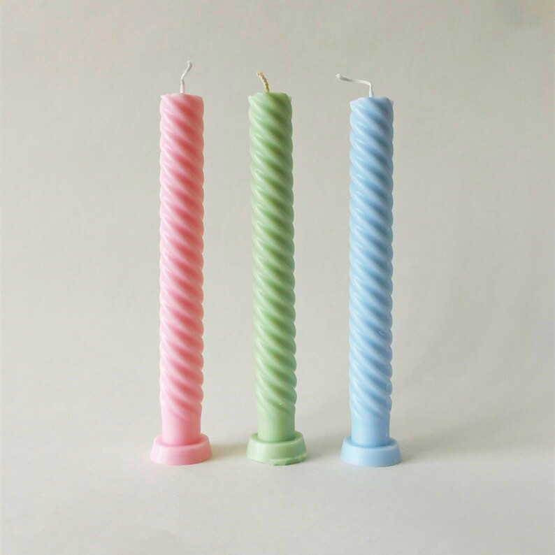 Pastel Scented Twist Taper Candle