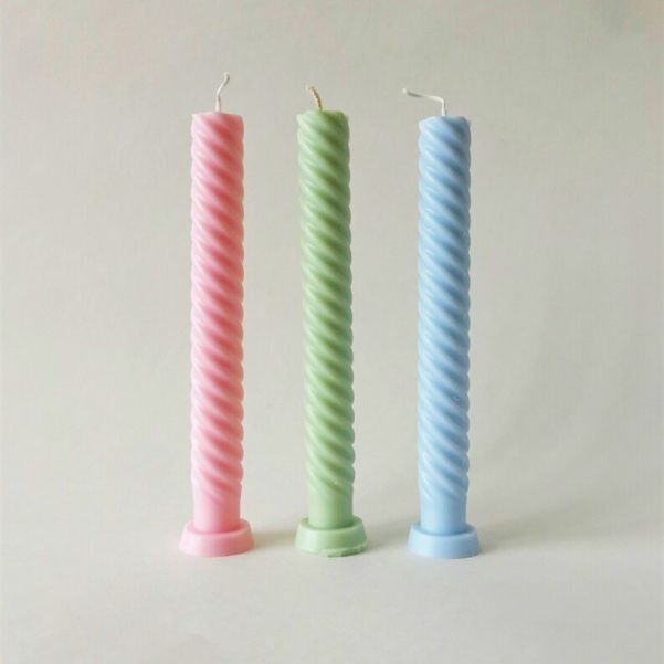 Pastel Scented Twist Taper Candle