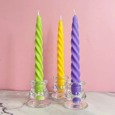 Spiral Twist Soy Taper Candle