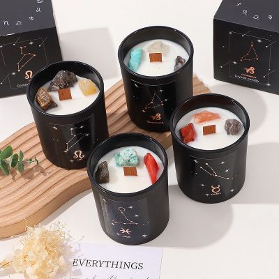 Zodiac Scented Candles with Crystal 200g