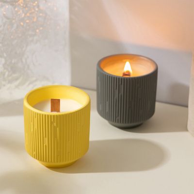 Ribedd Ceramic Wooden Scented Candle 120g