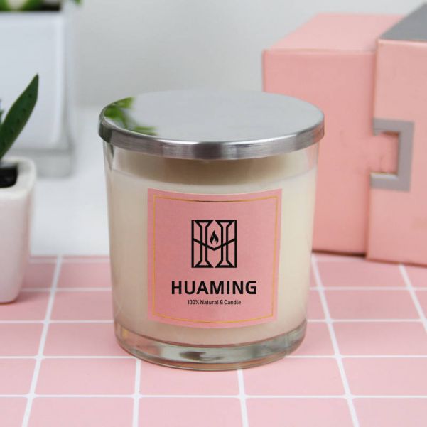 40 Hours Burn Decoration Vanilla Natural Soy Wax Scented Jar Candle with Metal Lid